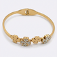 Ladies Bracelet - Zircon Stone Gold Bangle
